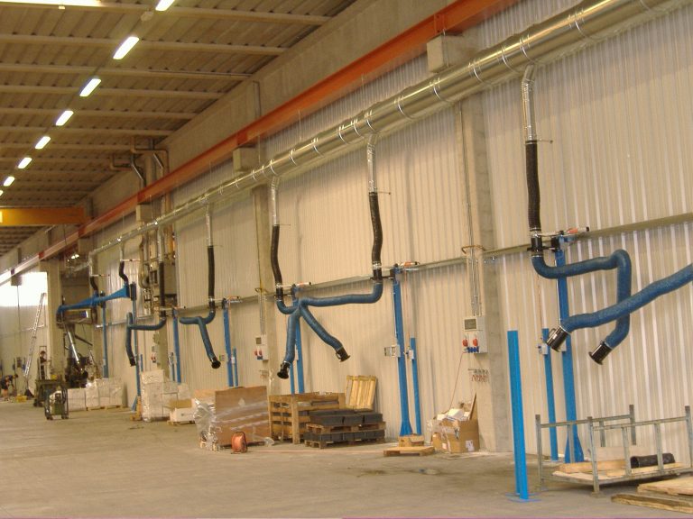 installazione bracci aspiranti